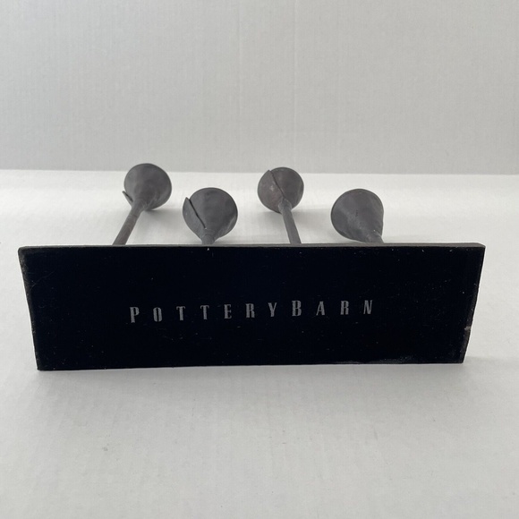 Pottery Barn Rustic Petaluma Brutalist Hammered Iron Multi Taper Candle Holder - Picture 2 of 9